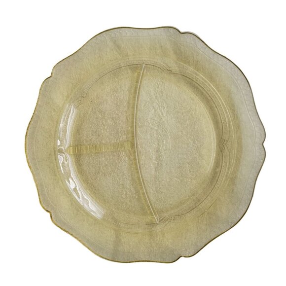federal glass Other - Vtg Federal Glass Patrician Spoke Amber Divided Depression Glass Grill Plate